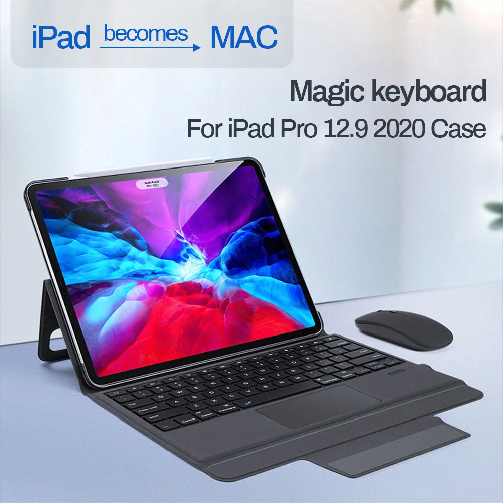 Волшебная клавиатура для iPad Pro 12,9 2020 с Bluetooth мышь планшет Беспроводная клавиатура для iPad Pro 12,9 дюймов подставка защитный чехол 
Волшебная клавиатура для iPad Pro 12,9 2020 с Bluetooth мышь планшет Беспроводная клавиатура для iPad Pro 12,9 дюймов подставка защитный чехол