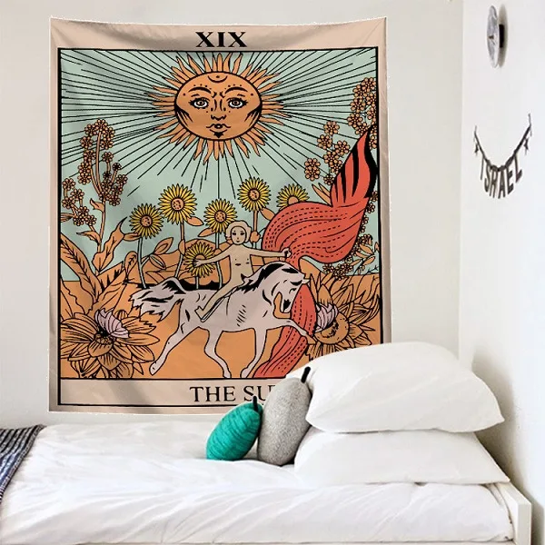 Mandala Tarot Card Pattern Blanket Tapestry Wall Hanging Tapestries Bedroom Bedspread Throw Cover Sun Moon Wall Decor 95x73CM
Mandala Tarot Card Pattern Blanket Tapestry Wall Hanging Tapestries Bedroom Bedspread Throw Cover Sun Moon Wall Decor 95x73CM