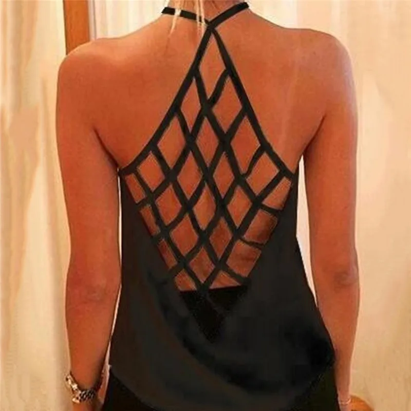 2020 New Ladies Camisole Spaghetti Strap Solid Color Sleeveless Top Hollowed Backless Loose Sexy Wild Blazing Top
2020 New Ladies Camisole Spaghetti Strap Solid Color Sleeveless Top Hollowed Backless Loose Sexy Wild Blazing Top