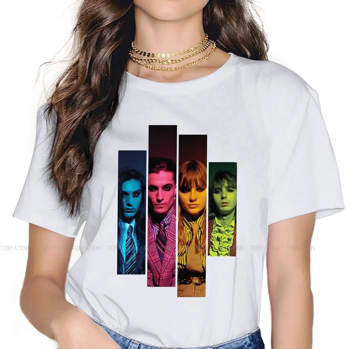 Colorful Design Women Tshirts Maneskin Rock Band Grunge Vintage Female Clothing Oversized Cotton Graphic Clothes
Colorful Design Women Tshirts Maneskin Rock Band Grunge Vintage Female Clothing Oversized Cotton Graphic Clothes