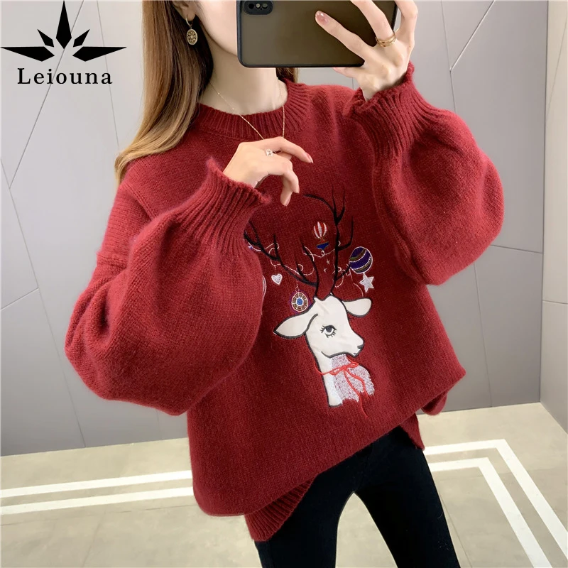 Leiouna Long Sleeve Casual Thick Loose 2021 Fashion New Women's Fitting Pullover O-Neck Sweater Autumn Winter Pullovers Sweater
Leiouna Long Sleeve Casual Thick Loose 2021 Fashion New Women's Fitting Pullover O-Neck Sweater Autumn Winter Pullovers Sweater