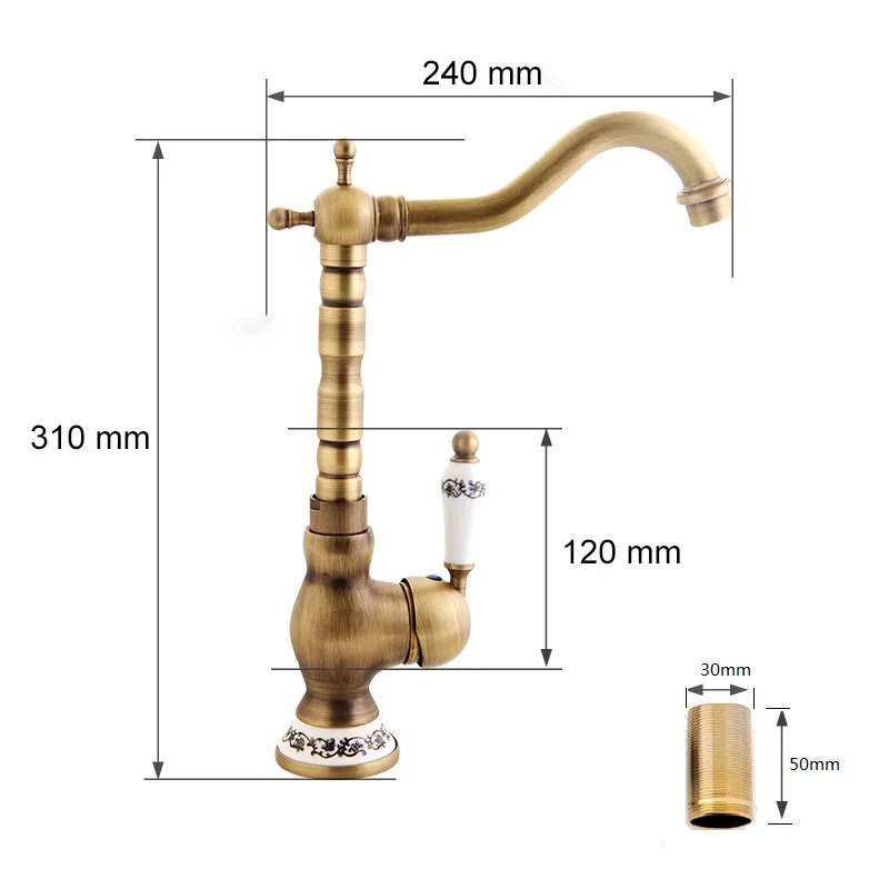 Gisha Antique Kitchen Faucets Bathroom Basin Faucet Mixer Kitchen Spigots Sink Faucet Rotate Single Handle Hot And Cold Water
Gisha Antique Kitchen Faucets Bathroom Basin Faucet Mixer Kitchen Spigots Sink Faucet Rotate Single Handle Hot And Cold Water