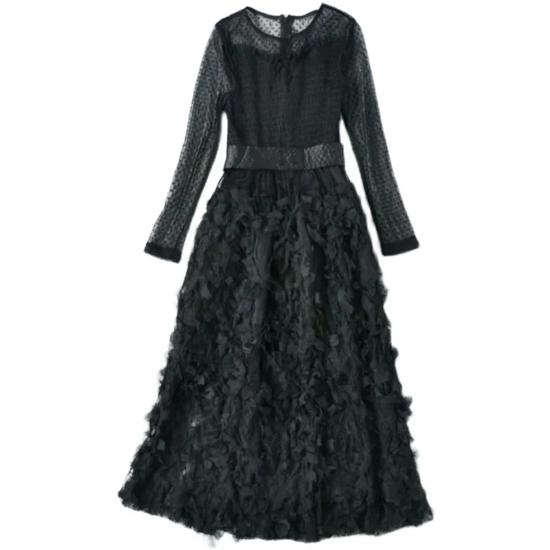 VGH Black Patchwork Mesh Dress For Women O Neck Long Sleeve High Waist Vintage Dresses Female Fashion New Clothing 2021 Spring
VGH Black Patchwork Mesh Dress For Women O Neck Long Sleeve High Waist Vintage Dresses Female Fashion New Clothing 2021 Spring