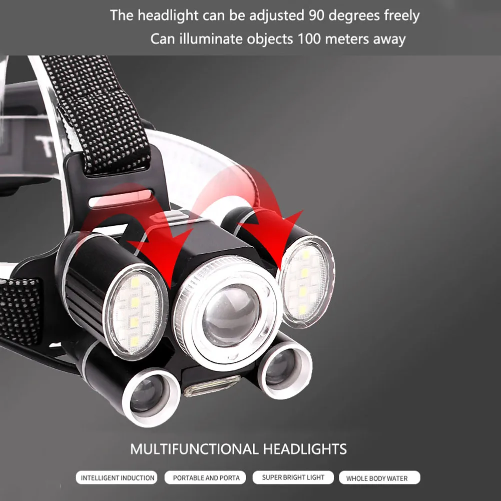 COB LED Headlight + T6 + Zoomable Outdoor Camping Torch Waterproof 1200LM XHP50 LED Headlamp Charging Portable Light
COB LED Headlight + T6 + Zoomable Outdoor Camping Torch Waterproof 1200LM XHP50 LED Headlamp Charging Portable Light