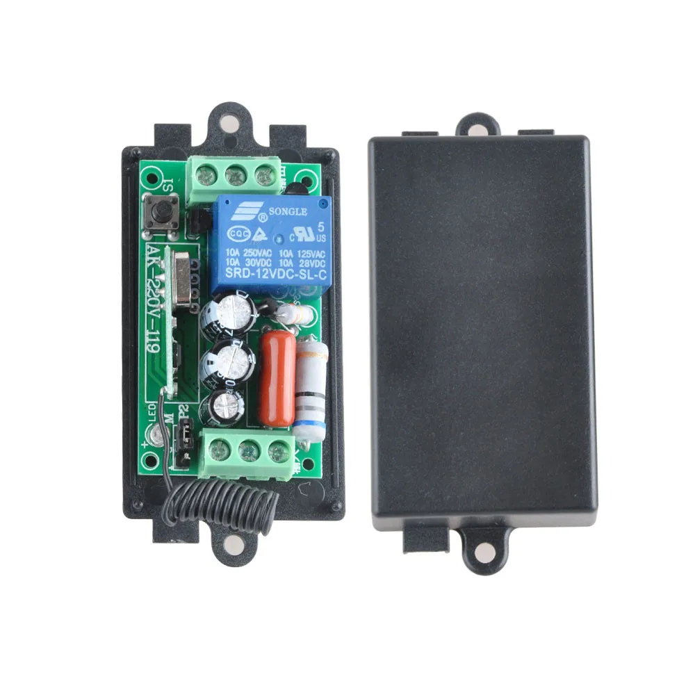 Receiver&Transmitter 220V 1CH 10A RF Wireless Remote Switch Light Lamp LED SMD ON OFF Switch Wireless Momenrary Toggle Latched
Receiver&Transmitter 220V 1CH 10A RF Wireless Remote Switch Light Lamp LED SMD ON OFF Switch Wireless Momenrary Toggle Latched