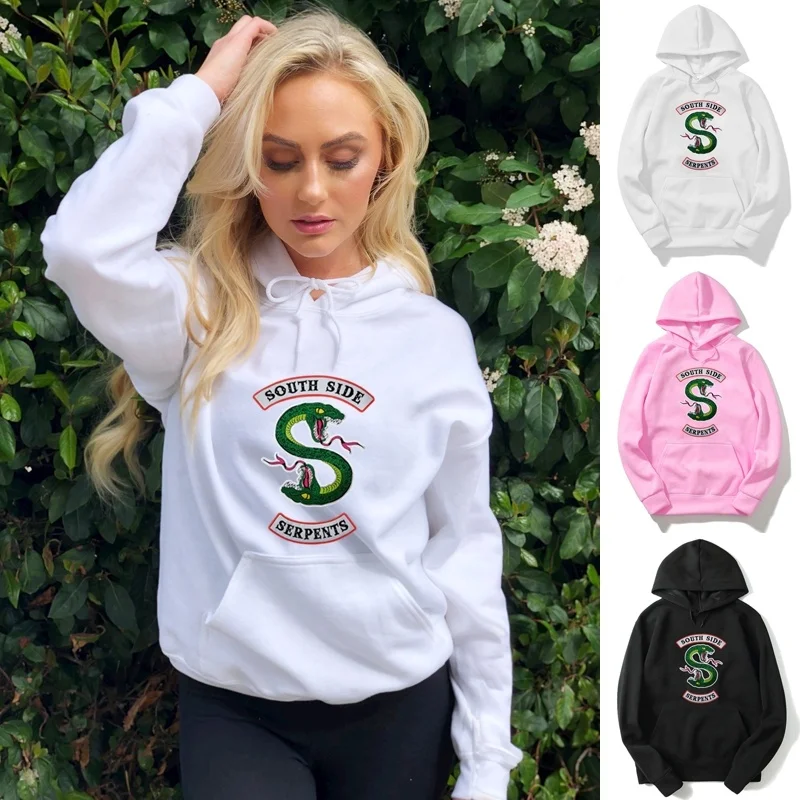 Толстовка Riverdale размера плюс, уличные топы с надписью «South Side Serpents», весенние толстовки с капюшоном для мужчин и женщин, популярные свитшоты
Толстовка Riverdale размера плюс, уличные топы с надписью «South Side Serpents», весенние толстовки с капюшоном для мужчин и женщин, популярные свитшоты