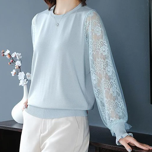 Sweater women's loose-fitting outer wear spring 2021 thin pullover lace bottoming shirt short fashionable hollow knit sweater
Sweater women's loose-fitting outer wear spring 2021 thin pullover lace bottoming shirt short fashionable hollow knit sweater