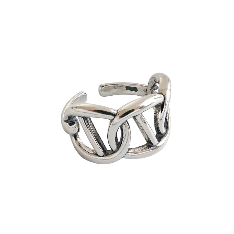 S925 Sterling Silver Ring Ins Vintage Personality and Wide Face Hollow Chain Female Ring
S925 Sterling Silver Ring Ins Vintage Personality and Wide Face Hollow Chain Female Ring