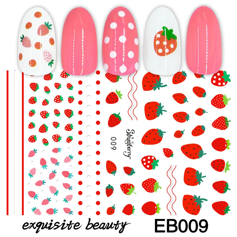 AK Nail Studio 10PCS Cute Anime Design Color Fruit Strawberry Nail Sticker Anime Watermelon Adhesive Self-adhesive Nail Set
AK Nail Studio 10PCS Cute Anime Design Color Fruit Strawberry Nail Sticker Anime Watermelon Adhesive Self-adhesive Nail Set