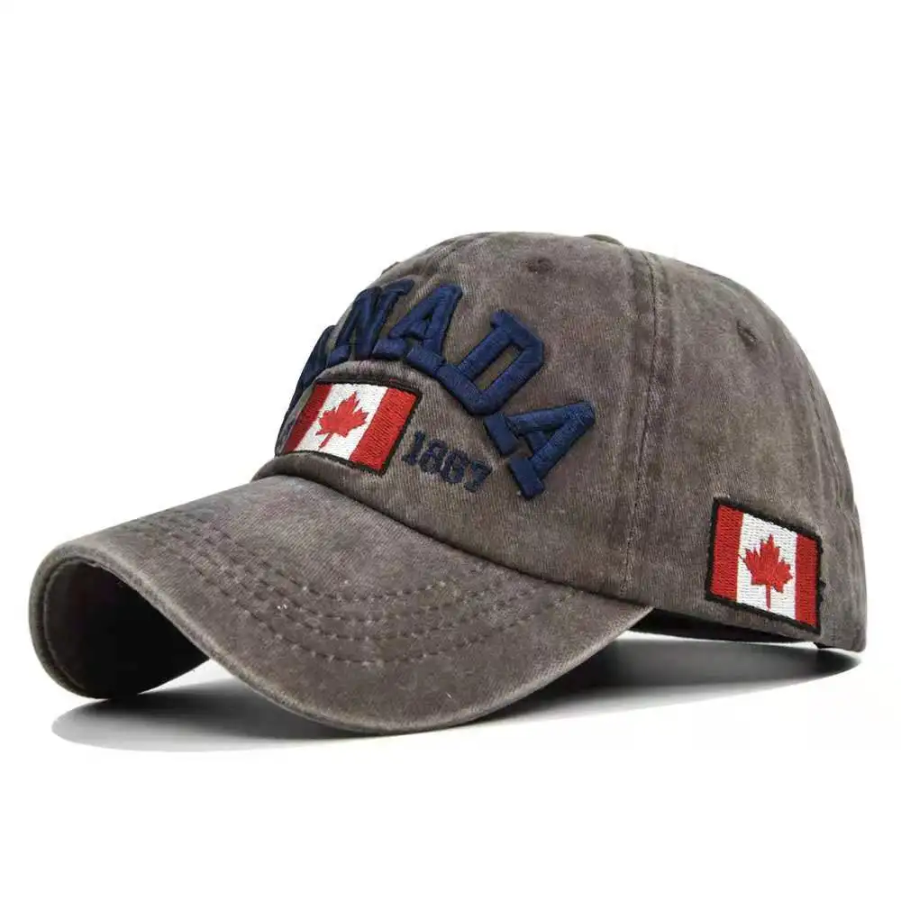 

New Fashion Canada Maple Leaf Embroidery Baseball Caps Snapback Caps Casquette Hats Fitted Casual Gorras Dad Hats For Men Women