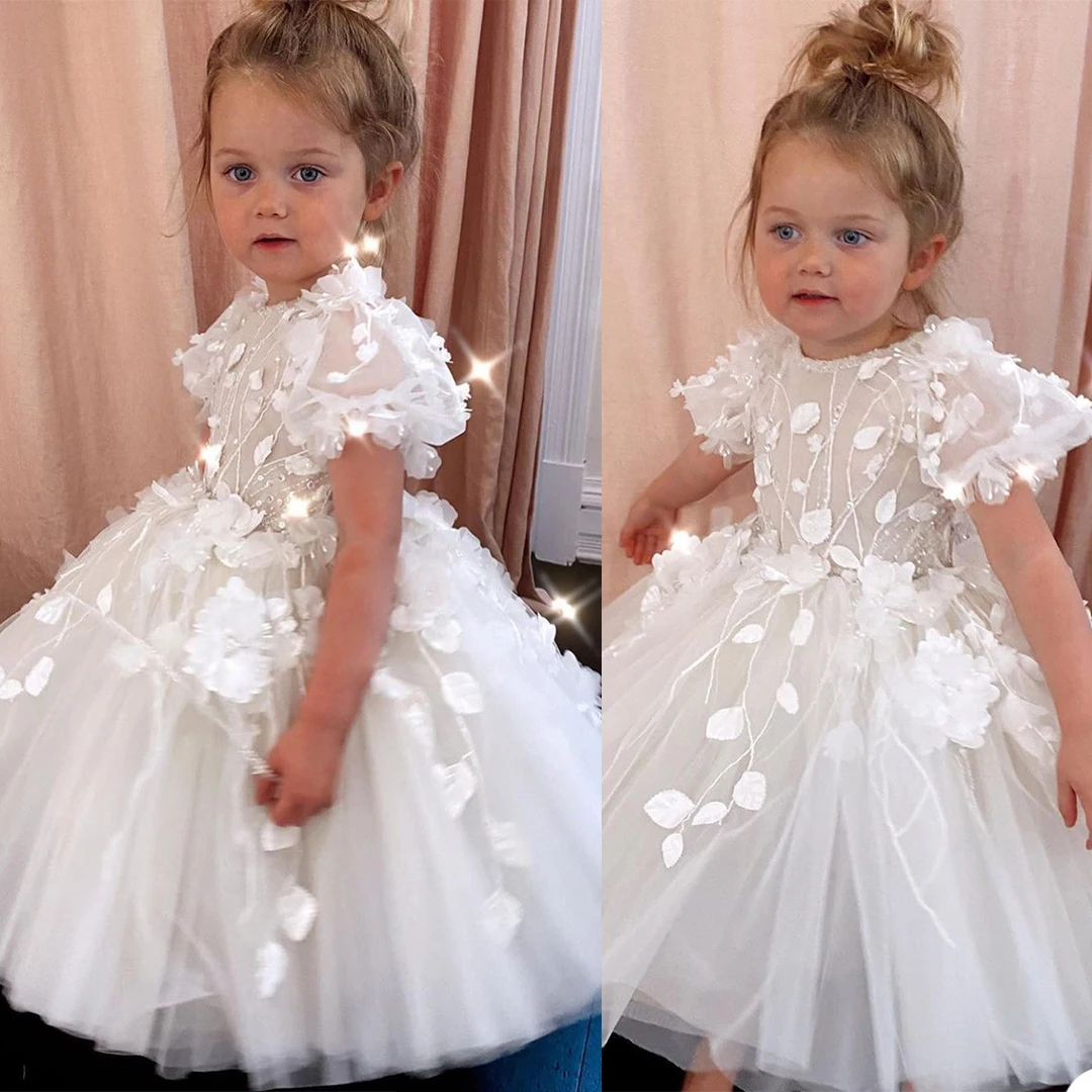 White Flower Girl Dresses Beaded Tulle Little Princess Dresses O Neck Appliques Floor Length Children Gowns
White Flower Girl Dresses Beaded Tulle Little Princess Dresses O Neck Appliques Floor Length Children Gowns