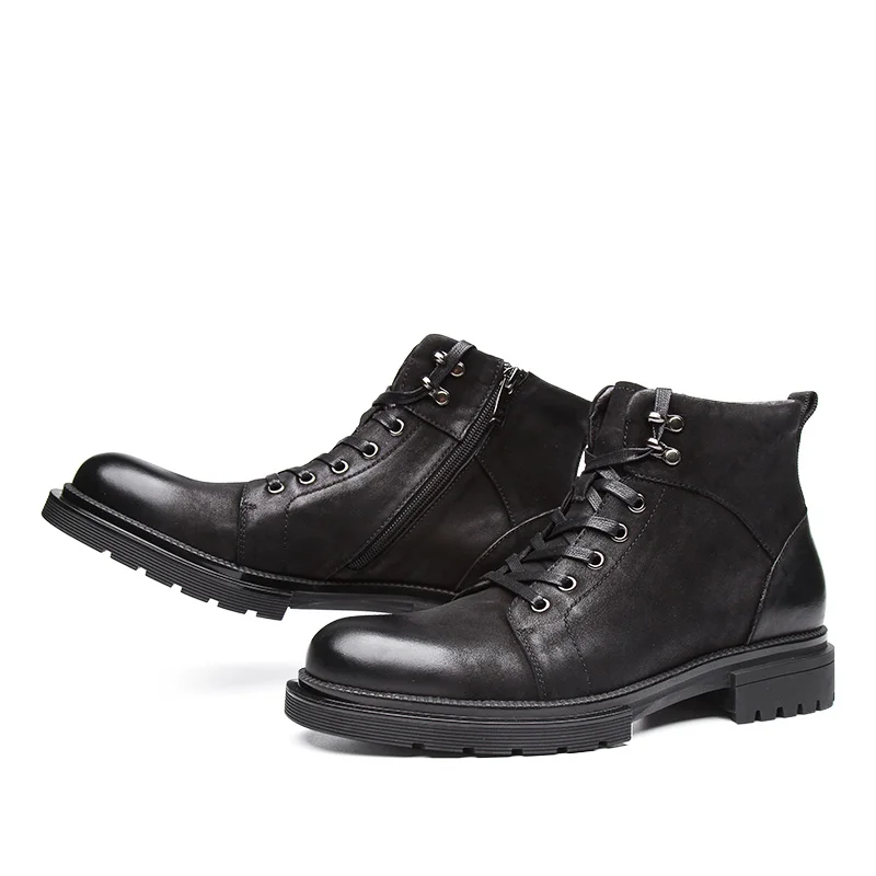 Fashion Black / Brown Round Toe Mens Outdoor Casual Boots Genuine Leather Boots Man Ankle Boots
Fashion Black / Brown Round Toe Mens Outdoor Casual Boots Genuine Leather Boots Man Ankle Boots
