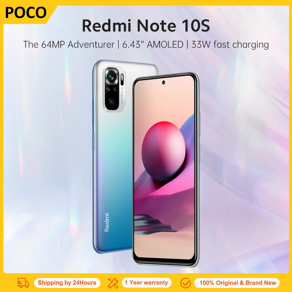 Global Version Xiaomi Redmi Note 10S 6GB 64GB/128GB Smartphone 10 S 64MP Quad Camera Helio G95 AMOLED DotDisplay 33W 5000mAh
Global Version Xiaomi Redmi Note 10S 6GB 64GB/128GB Smartphone 10 S 64MP Quad Camera Helio G95 AMOLED DotDisplay 33W 5000mAh
