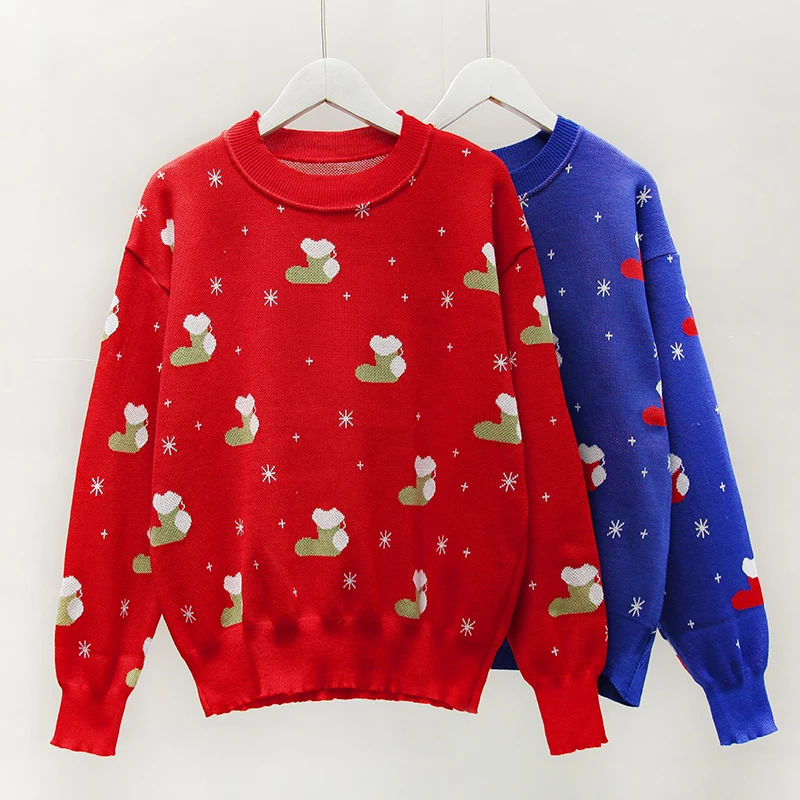 2021 Winter Christmas print loose and thin crew neck Pullover Sweater women's new fashion versatile long sleeve sweater
2021 Winter Christmas print loose and thin crew neck Pullover Sweater women's new fashion versatile long sleeve sweater