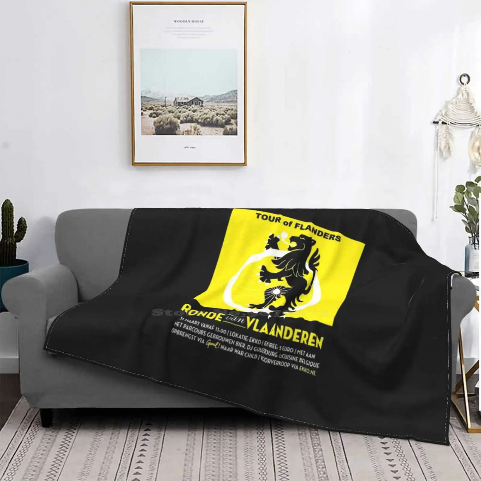 

Тур по Фландрию: винтажный велосипедный гоночный рекламный принт высшего качества удобный диван-кровать мягкое одеяло тур по Фландрию
