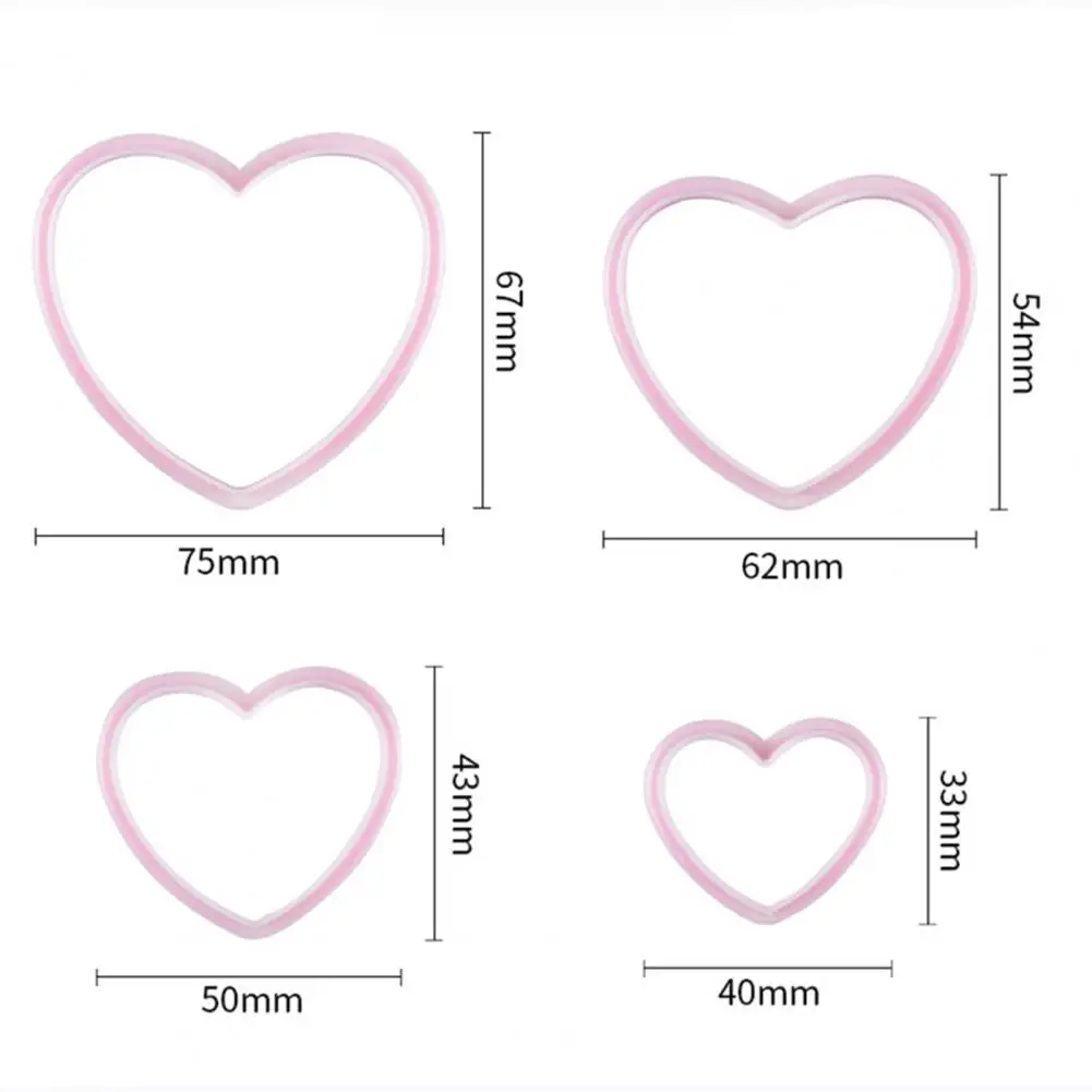 4Pcs/Set Ring Mold Heat Resistant Non-stick Reusable Heart Shaped Cake Pan Set DIY Baking Mold for Baking Ring Mold
4Pcs/Set Ring Mold Heat Resistant Non-stick Reusable Heart Shaped Cake Pan Set DIY Baking Mold for Baking Ring Mold