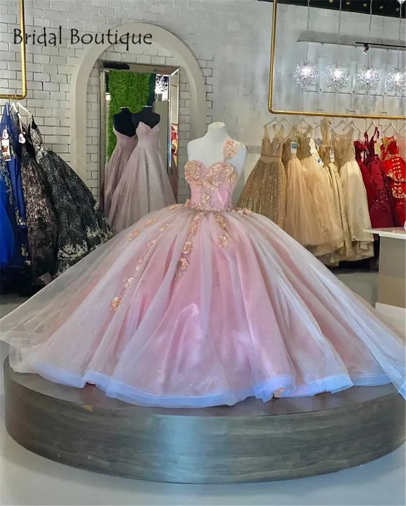 Princess One Shoulder Pink Quinceanera Dresses Appliques Rhinestone Ball Gown Sweet 16th Birthday Dress Vestidos De Quinceañera
Princess One Shoulder Pink Quinceanera Dresses Appliques Rhinestone Ball Gown Sweet 16th Birthday Dress Vestidos De Quinceañera