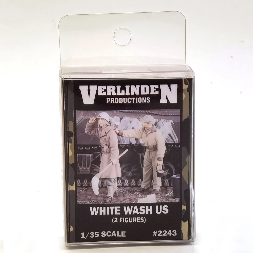 

1/35 "White Wash" US Soldiers Painting Tank WWII (2 Figures/Set) VERLINDEN #2243 Resin Kits Unassembled Uncolored