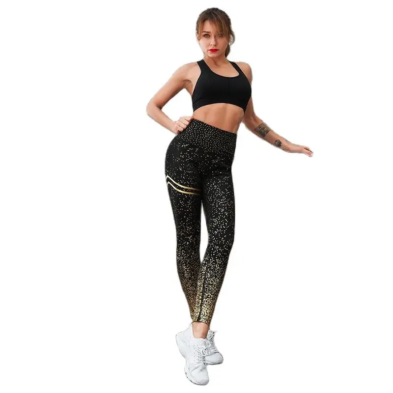 New high waist stretch and gold print yoga pants for fitness gym trainer leggings colorful fashion tiktok leggings
New high waist stretch and gold print yoga pants for fitness gym trainer leggings colorful fashion tiktok leggings