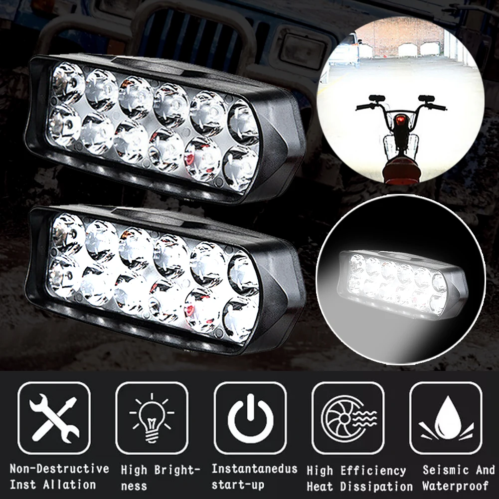 1PC 18W Motorcycle 12 LED 1800LM External Lights Headlight Spot Fog Lamp Black Waterproof Motorcycle 12 LED External Lights
1PC 18W Motorcycle 12 LED 1800LM External Lights Headlight Spot Fog Lamp Black Waterproof Motorcycle 12 LED External Lights