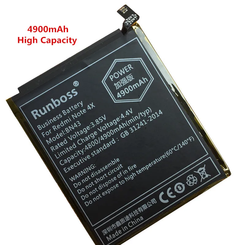 Original New High Quality 4900mAh BN43 Battery For Xiaomi Redmi Note 4X Snapdragon 625 / Note 4 global Snapdragon 625 
Original New High Quality 4900mAh BN43 Battery For Xiaomi Redmi Note 4X Snapdragon 625 / Note 4 global Snapdragon 625
