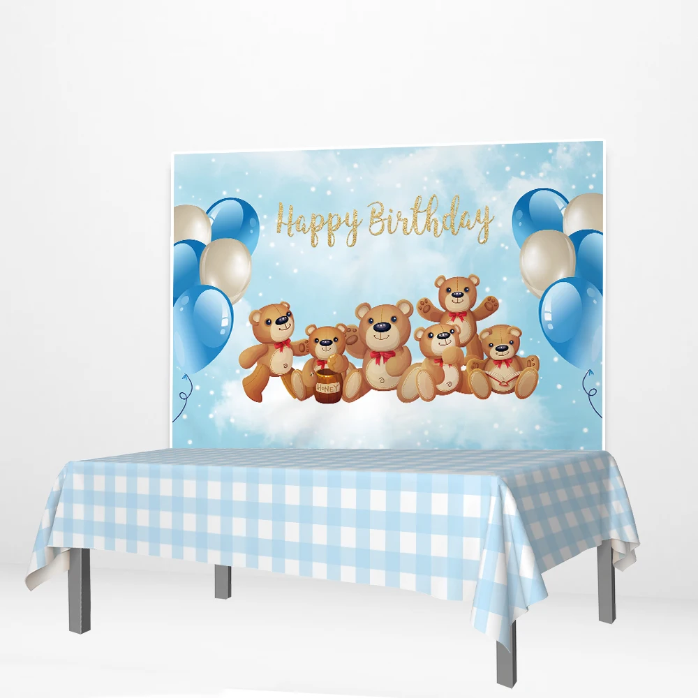 Allenjoy Cartoon Bear Background Photobooth Blue Plaid Dots Tablecovers Party Supplies Child Birthday Baby Shower Backdrop Decor
Allenjoy Cartoon Bear Background Photobooth Blue Plaid Dots Tablecovers Party Supplies Child Birthday Baby Shower Backdrop Decor