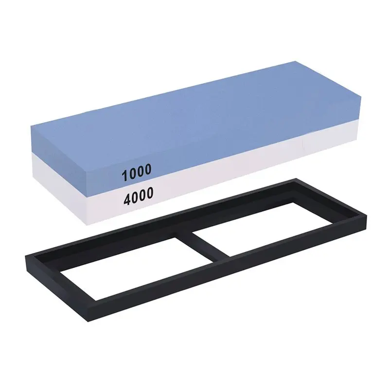 Whetstone, Double-Sided Knife Sharpening Stone Set Grit 1000/4000 Knife Sharpener Combination Waterstone Kits with Non-slip Sili 
Whetstone, Double-Sided Knife Sharpening Stone Set Grit 1000/4000 Knife Sharpener Combination Waterstone Kits with Non-slip Sili