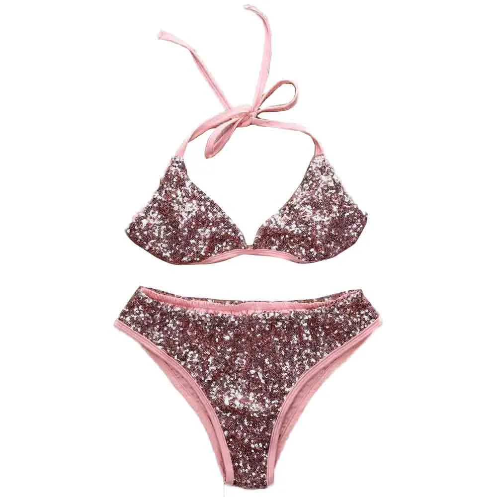 Swimwear Women Bikini Sexy Halter Bling Sequin Swimsuit Bandage Bathing Suit Bling Sequin Swimwear Bikini SwimSuit Tankini C0371
Swimwear Women Bikini Sexy Halter Bling Sequin Swimsuit Bandage Bathing Suit Bling Sequin Swimwear Bikini SwimSuit Tankini C0371