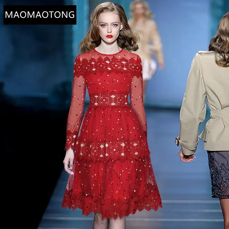 Women's Clothing Women's ClothingFashion Dress Spring Women Dress Mesh Long Sleeve Dots Patchwork Hollow Out Embroidery Dresses
Women's Clothing Women's ClothingFashion Dress Spring Women Dress Mesh Long Sleeve Dots Patchwork Hollow Out Embroidery Dresses