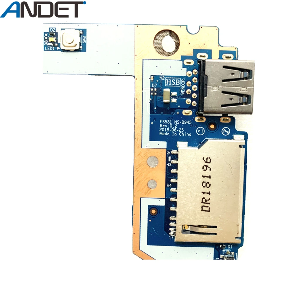 Laptop USB Board For Lenovo Air 15IWL 530S-15 Power Switch Button Board SD Card Reader USB Board NS-B945 
Laptop USB Board For Lenovo Air 15IWL 530S-15 Power Switch Button Board SD Card Reader USB Board NS-B945