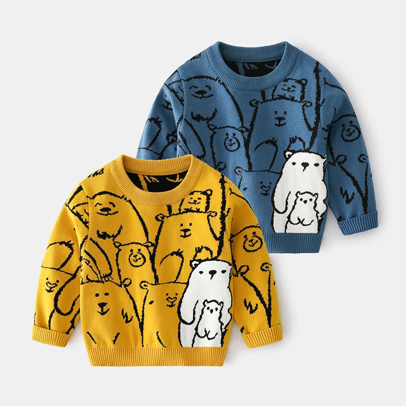 Boys Sweaters for Autumn Winter Cute Cartoon Bear Kids Children Knitwear Toddler Knit Tops 
Boys Sweaters for Autumn Winter Cute Cartoon Bear Kids Children Knitwear Toddler Knit Tops