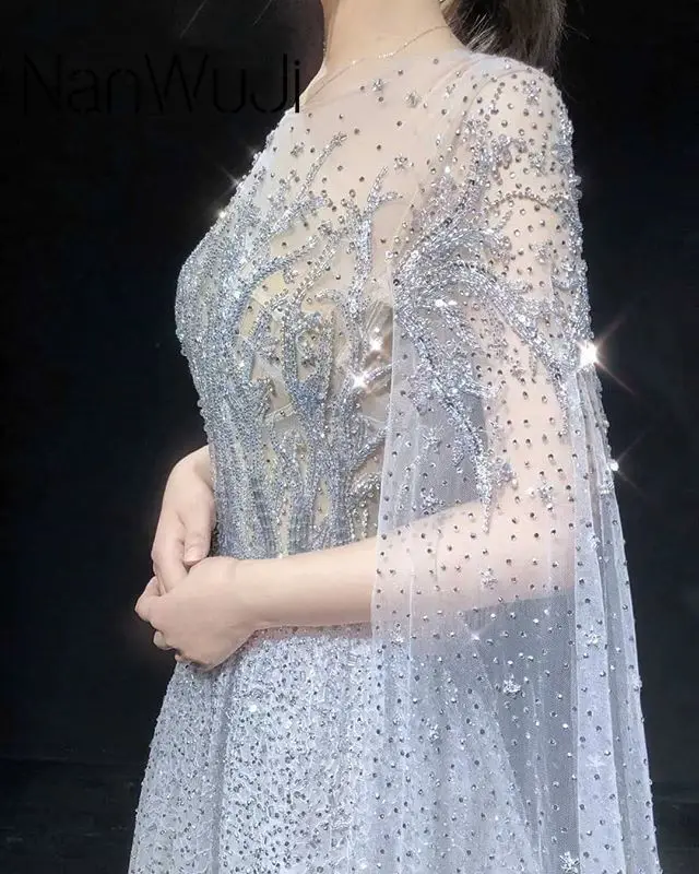 In Stock Silver Grey Luxury Long Sleeves Evening Dresses 2019 O-Neck A-Line Sexy Evening Gowns 
In Stock Silver Grey Luxury Long Sleeves Evening Dresses 2019 O-Neck A-Line Sexy Evening Gowns