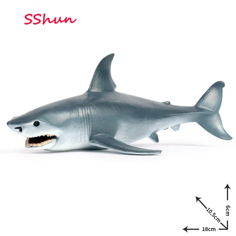 

18*10.5*6cm New Medium Blue Shark Marine Animal Shark Simulation Marine Biological Model Toy Model Children Toy