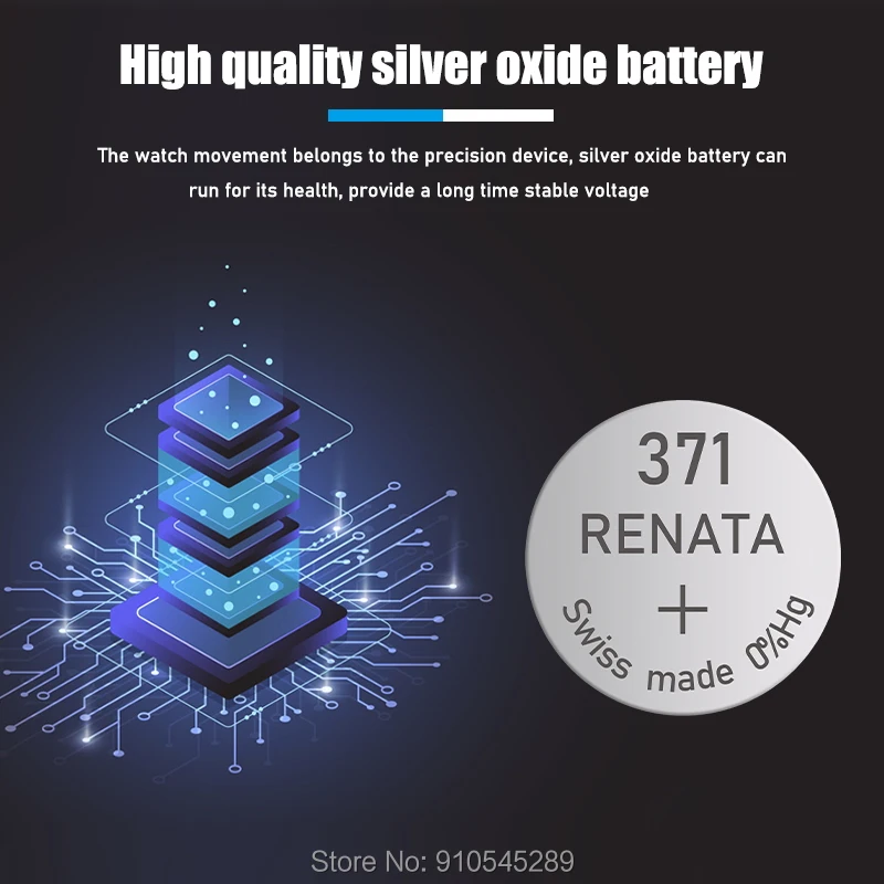 100 шт. Renata AG6 371 SR920SW LR920 171 370 L921 LR69 SR920 SR69 1 55 в часовая батарейка монета Серебряный