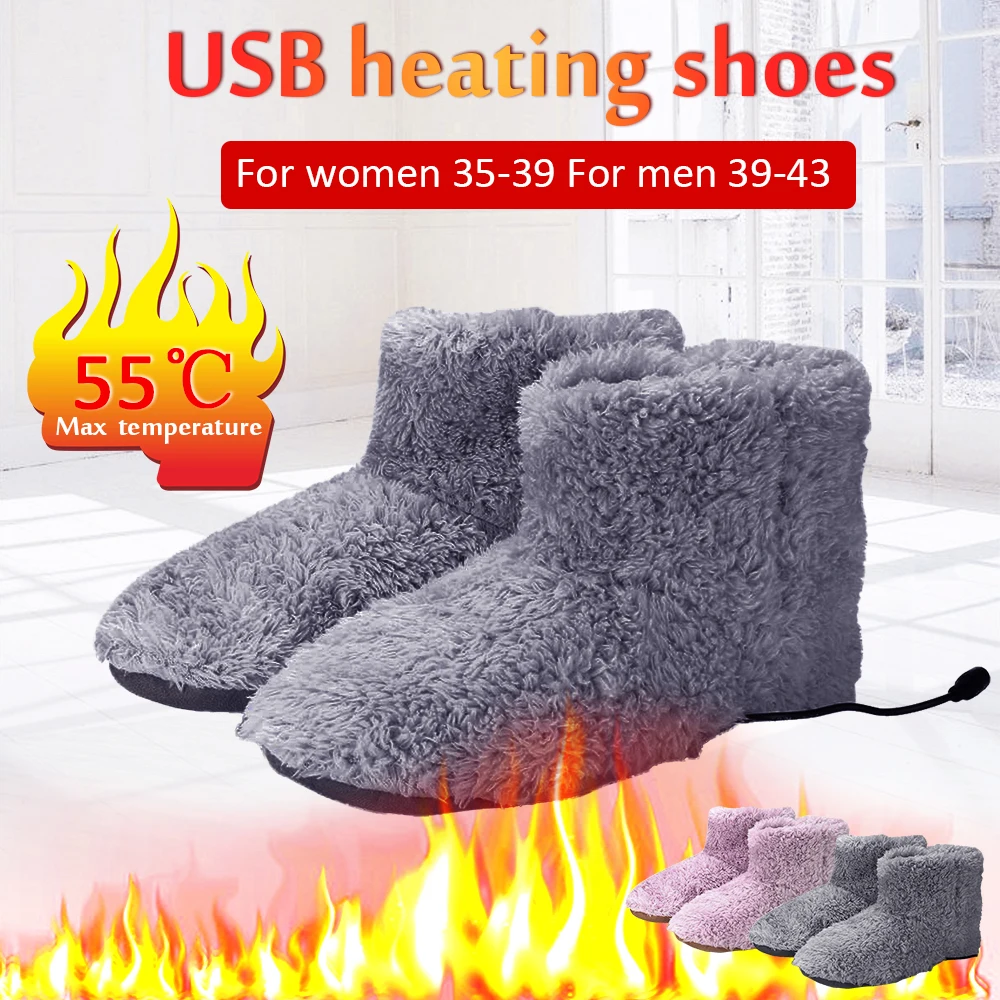 

USB Heated Feet Warmer Thick Flip Flop Heat Pads Warm Foot Care Treasure Warmer Shoes Winter Warming Pad Heating Insoles Heater