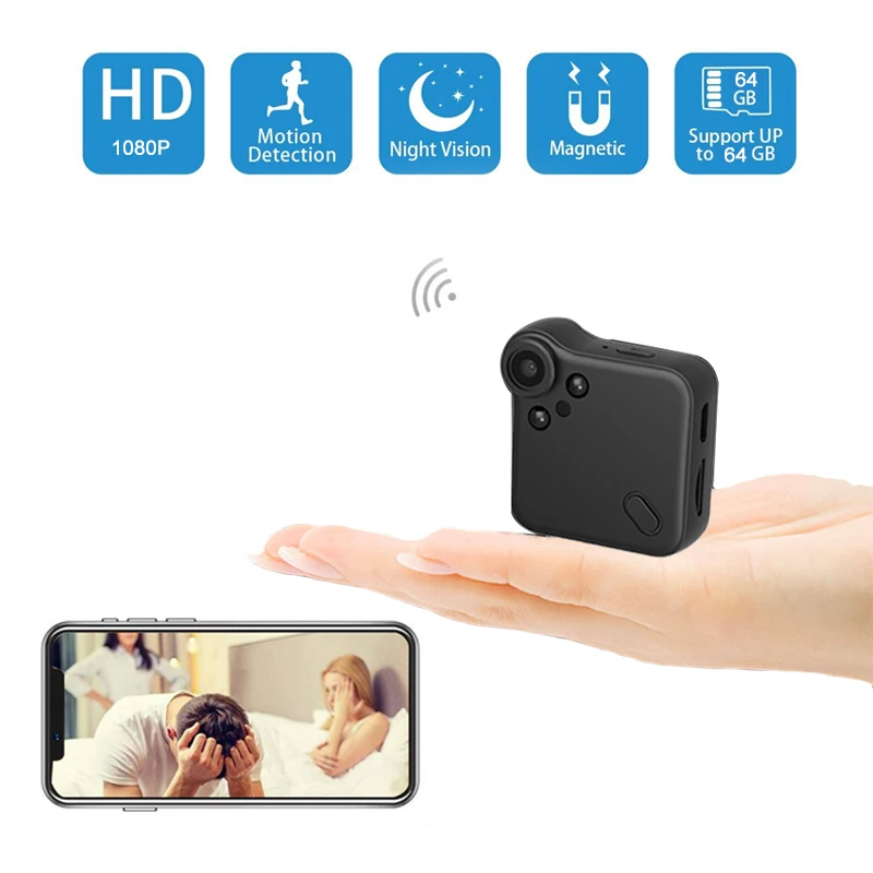 WiFi Mini Camera HD 1080P P2P IP Security Camcorder Webcam DVR Wearable Motion Sensor Mini Cam Video Audio Recorder Micro Cam 
WiFi Mini Camera HD 1080P P2P IP Security Camcorder Webcam DVR Wearable Motion Sensor Mini Cam Video Audio Recorder Micro Cam