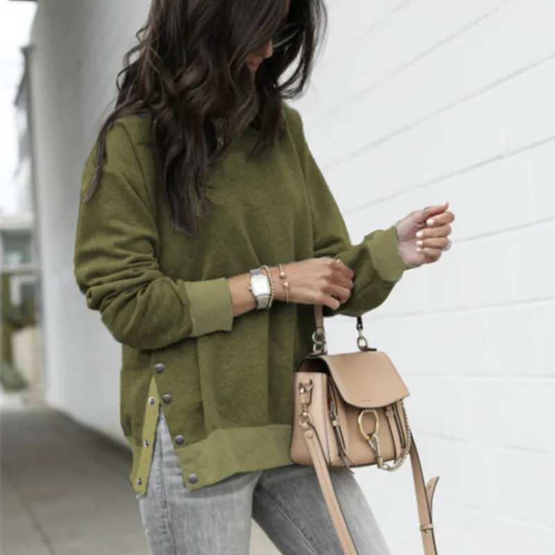 Женские толстовки, свитшоты, толстовки на осень и зиму, толстовка с круглым воротником и пуговицами, свободный теплый пуловер, модный женски...
Женские толстовки, свитшоты, толстовки на осень и зиму, толстовка с круглым воротником и пуговицами, свободный теплый пуловер, модный женски...