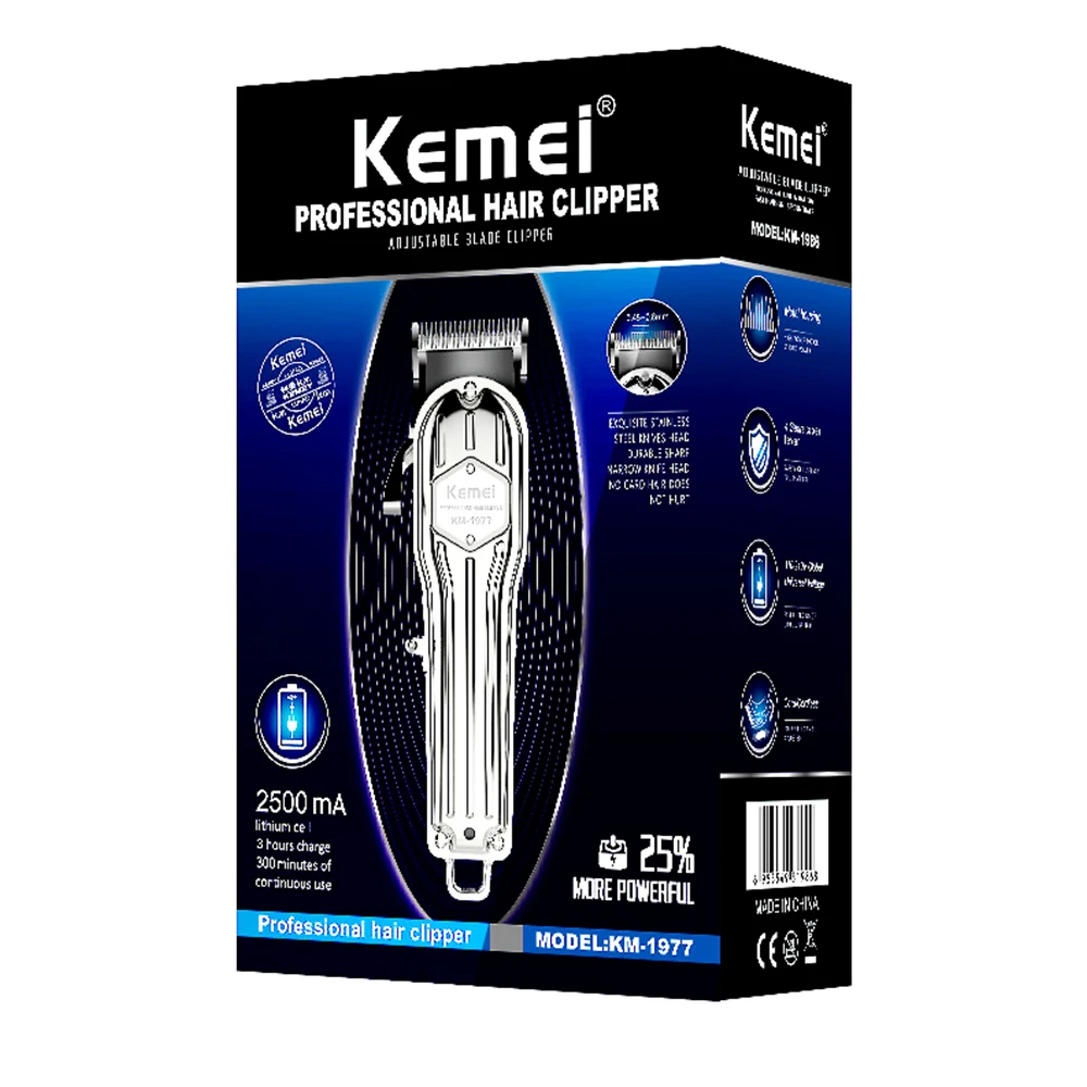 Kemei Professional All Metal Hair Clipper Men Electric Hair Trimmer Fade Hair Cutter Haircut Machine Barber shop KM-1976 KM-1977
Kemei Professional All Metal Hair Clipper Men Electric Hair Trimmer Fade Hair Cutter Haircut Machine Barber shop KM-1976 KM-1977