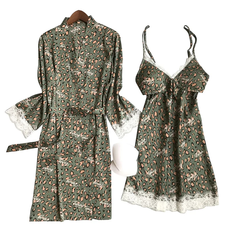 Green Leopard Print 2PCS Sweet Lace Trim Pajamas Sets Women Sleep Suit Pyjamas Full Sleeve Nightwear Nightgown Spring Sleepwear
Green Leopard Print 2PCS Sweet Lace Trim Pajamas Sets Women Sleep Suit Pyjamas Full Sleeve Nightwear Nightgown Spring Sleepwear