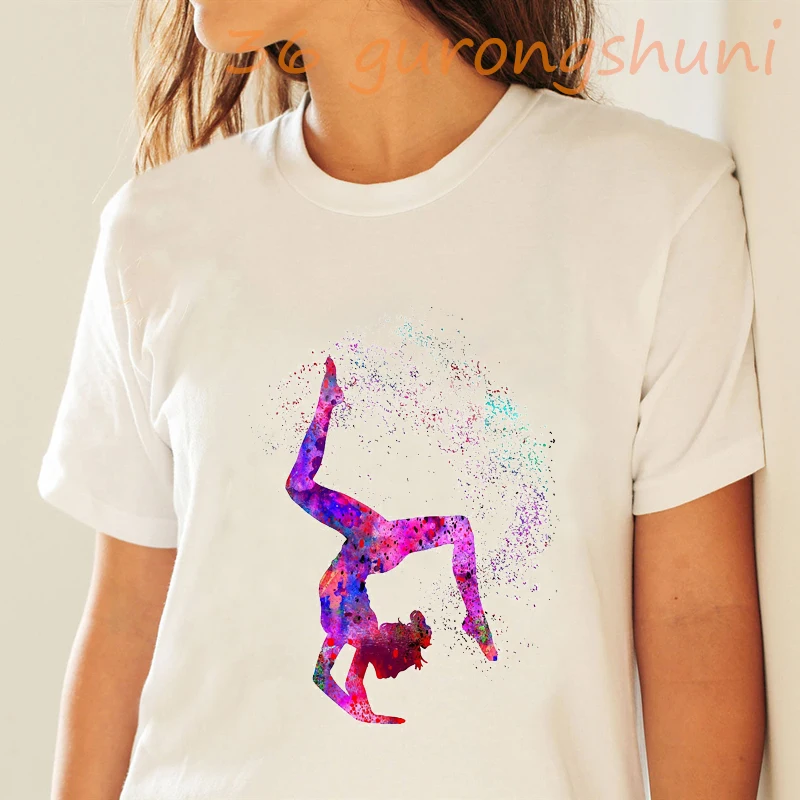 2021 New Summer Watercolor Gymnastics Print T Shirt Women Funny Tshirt Streetwear Sports Short Sleeve Tops Tees Female
2021 New Summer Watercolor Gymnastics Print T Shirt Women Funny Tshirt Streetwear Sports Short Sleeve Tops Tees Female