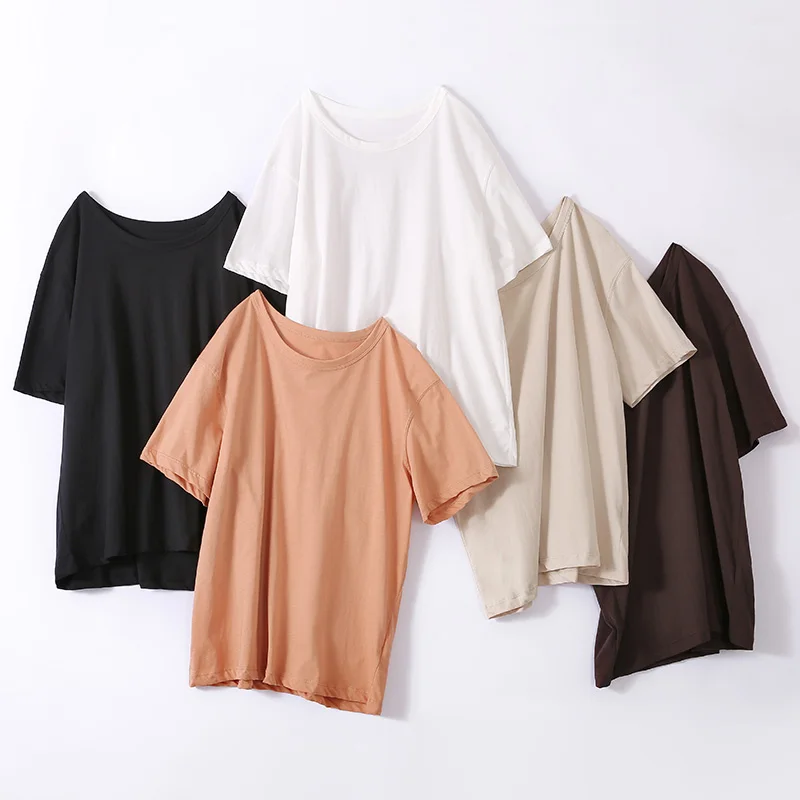Women T-shirt Harajuku Solid Oversized T Shirt Summer Simplicity Short Sleeve T-shirts Lady Girl Tops Female Tee Casual Clothes 
Women T-shirt Harajuku Solid Oversized T Shirt Summer Simplicity Short Sleeve T-shirts Lady Girl Tops Female Tee Casual Clothes