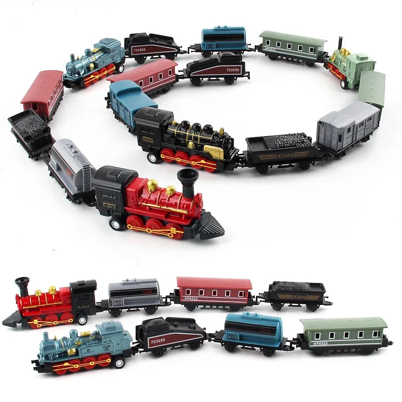 Diecast 1:60 Alloy Toy Car Vehicles Retro Steam Train Carrinho De Brinquedo Pull Back Model Train kids Toys Set For Boys Gifts
Diecast 1:60 Alloy Toy Car Vehicles Retro Steam Train Carrinho De Brinquedo Pull Back Model Train kids Toys Set For Boys Gifts