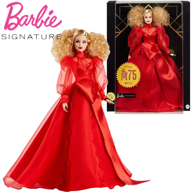 Barbie Collector Mattel 75th Anniversary Doll in Red Chiffon Gown Blonde Edition Dolls Toys Girls Birthday Gift Toy
Barbie Collector Mattel 75th Anniversary Doll in Red Chiffon Gown Blonde Edition Dolls Toys Girls Birthday Gift Toy