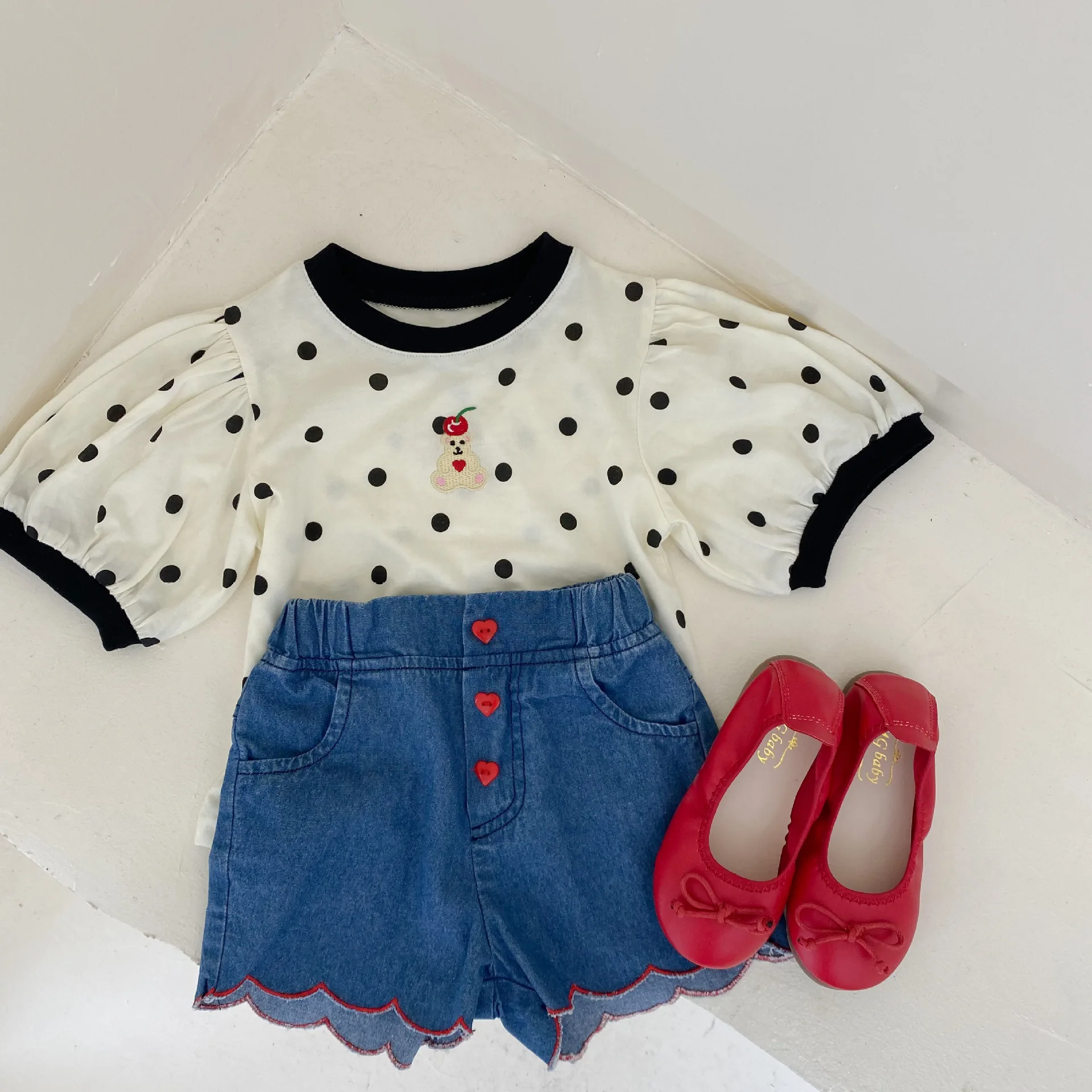 Toddler Baby Boy Gril Summer New Fashion Polka Dot Cotton Puff Sleeve T-shirt Kid Casual Cartoon Bear Printed Breathable Tops
Toddler Baby Boy Gril Summer New Fashion Polka Dot Cotton Puff Sleeve T-shirt Kid Casual Cartoon Bear Printed Breathable Tops
