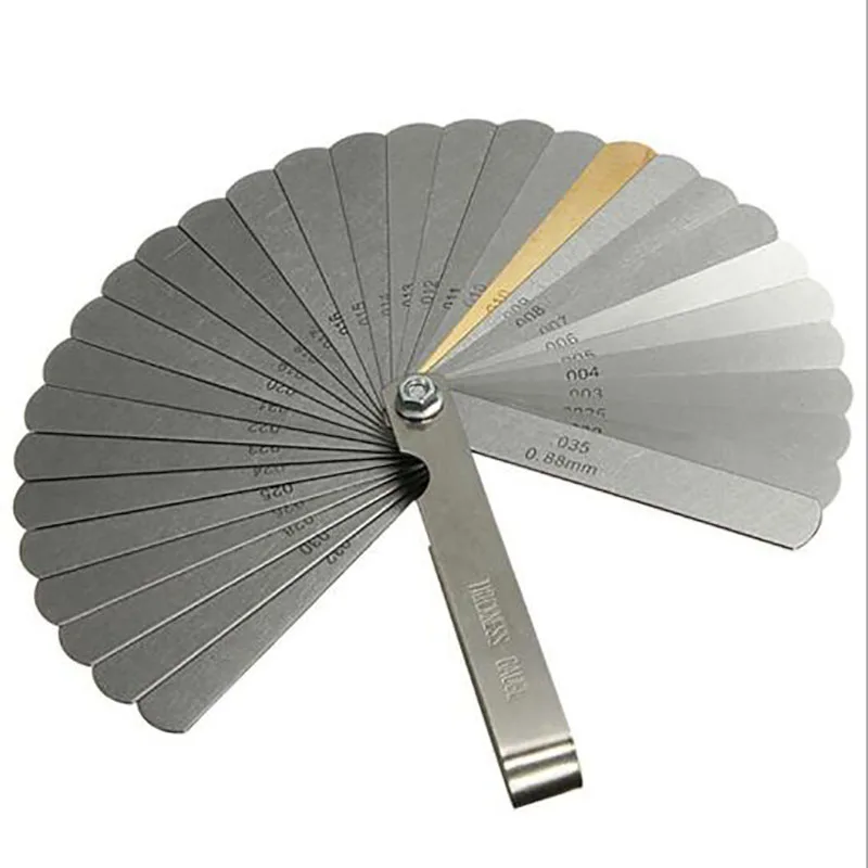 1PC Stainless Steel 32 Blades Feeler Gauge Metric Gap Filler 0.04-0.88mm Thickness For Measurement Gauging Measuring Tool
1PC Stainless Steel 32 Blades Feeler Gauge Metric Gap Filler 0.04-0.88mm Thickness For Measurement Gauging Measuring Tool