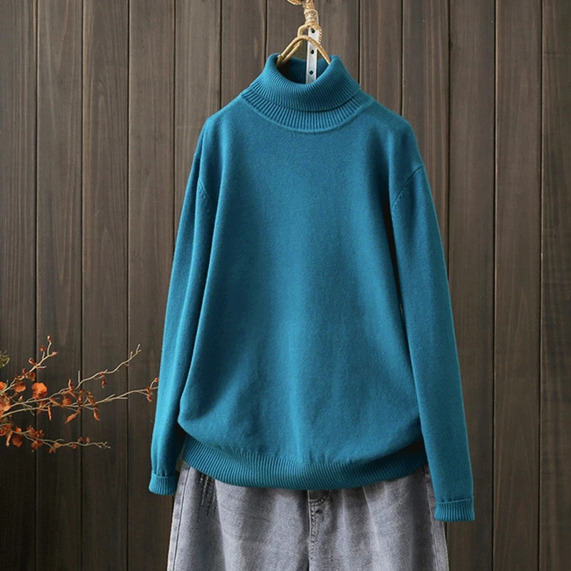 Женские Повседневные свитера, новинка осень-зима 2021, винтажная водолазка в Корейском стиле, однотонные свободные женские вязаные пуловеры ... 
Женские Повседневные свитера, новинка осень-зима 2021, винтажная водолазка в Корейском стиле, однотонные свободные женские вязаные пуловеры ...