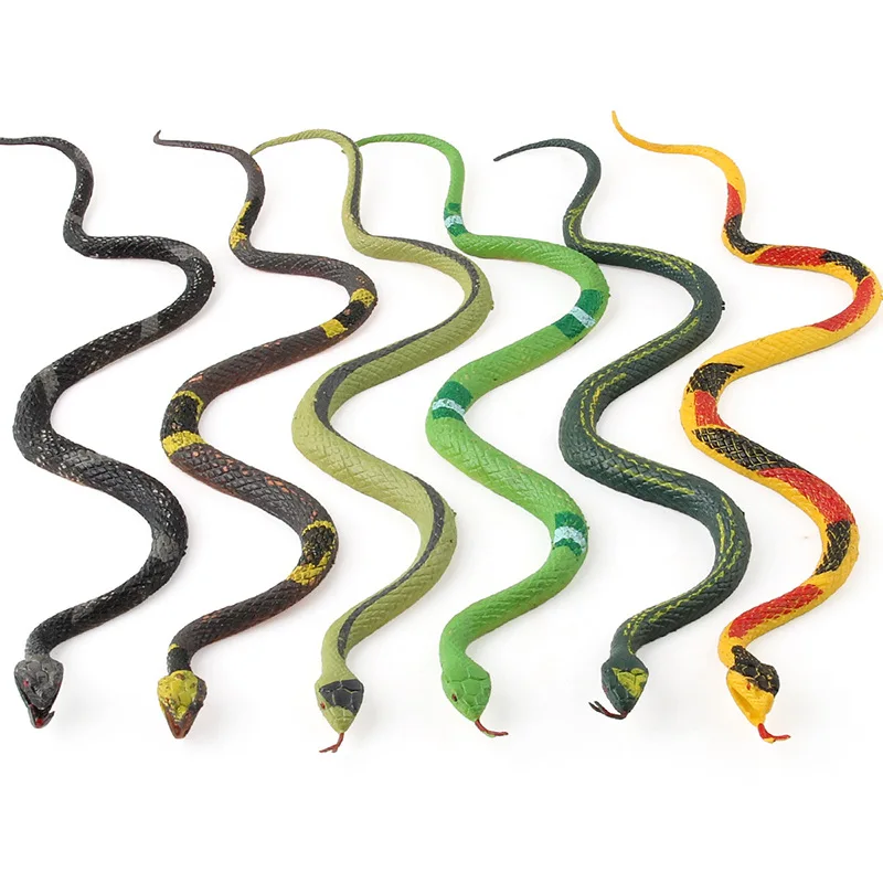 

6Pcs Snake Wild Reptiles Simulated Animal Model Plastic Toy Python Cobra Rattlesnake Children's Toys Boys Kids Birthday Gag Gift