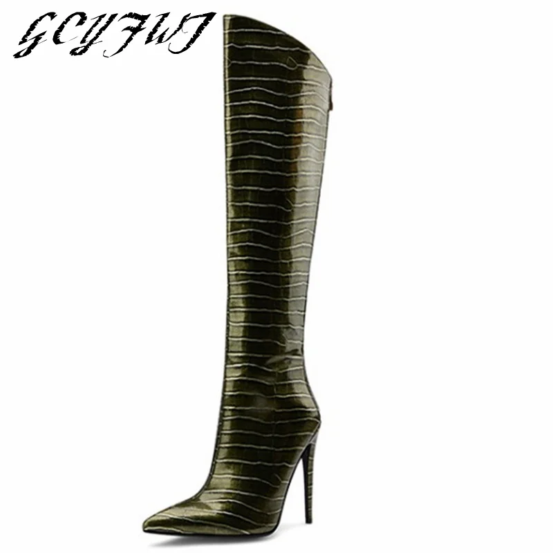 Pattern Women Over-the-knee Boots Green Pointed Toe Stiletto High Heel Leather Shoes Women Zipper-Sid Buty Damskie
Pattern Women Over-the-knee Boots Green Pointed Toe Stiletto High Heel Leather Shoes Women Zipper-Sid Buty Damskie