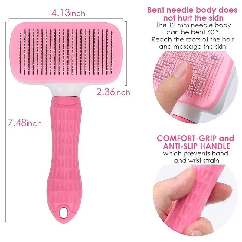 Pink Dog Hair Removal Comb Grooming Detachable Knotting Comb Automatic Brush Trimmer Cat Long Hair Brusher Pet Comb Pet Products
Pink Dog Hair Removal Comb Grooming Detachable Knotting Comb Automatic Brush Trimmer Cat Long Hair Brusher Pet Comb Pet Products
