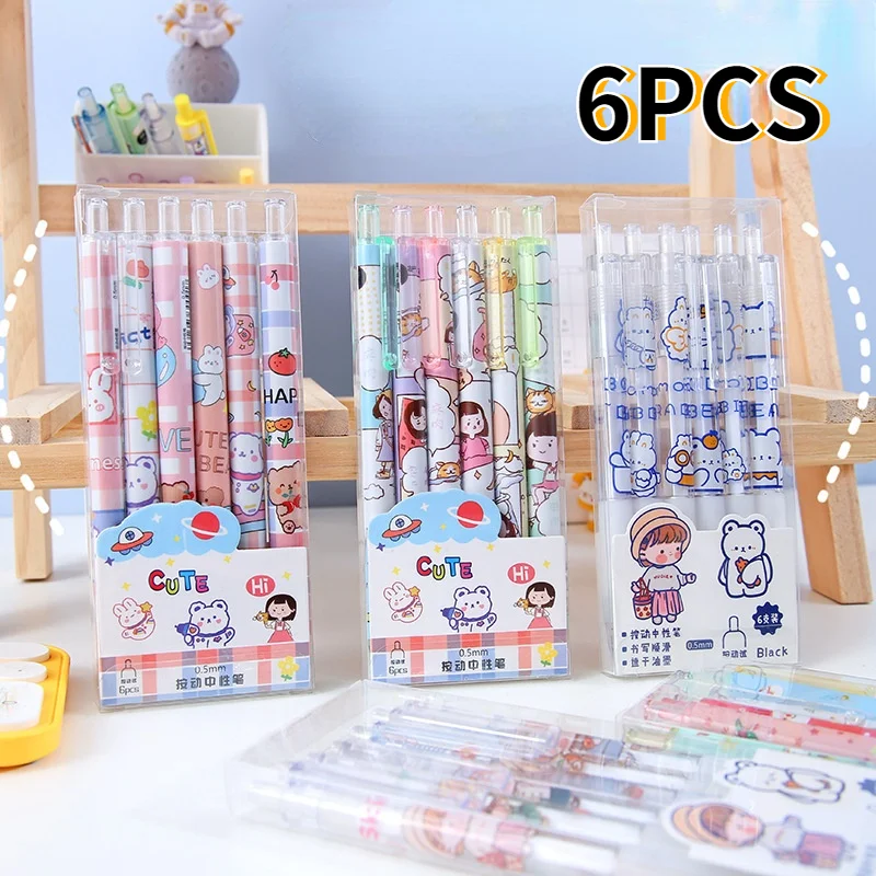 Fashion 0.5mm 6pcs Kawaii Pens New Year Gift for Kid Office Cute Stationery Black Gel Ink Pen School Supplies Wholesale
Fashion 0.5mm 6pcs Kawaii Pens New Year Gift for Kid Office Cute Stationery Black Gel Ink Pen School Supplies Wholesale